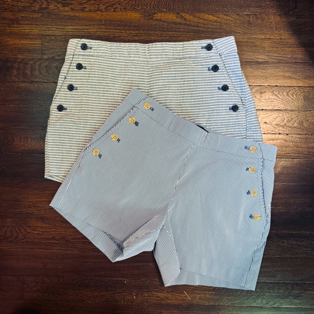 2 Pairs Striped Sailor Shorts Sz 4 Banana Republic